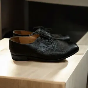 GRAVATI Deruta Black Peccary Leather Oxford Lace Up Shoes 3437 BOX 9M $660