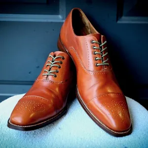 Grenson 9-M Brown Mens Cap Toe Oxford Dress Shoes
