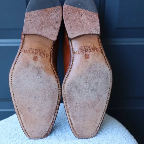 Grenson 9-M Brown Mens Cap Toe Oxford Dress Shoes