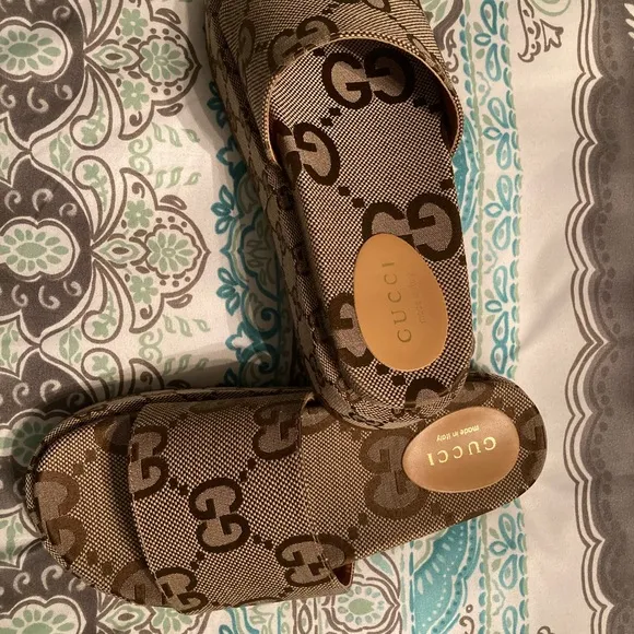 Gucci Brown Slide Sandals
