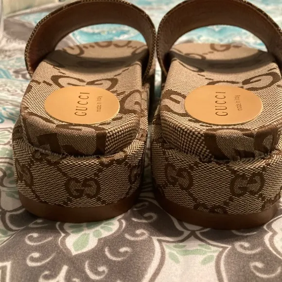 Gucci Brown Slide Sandals