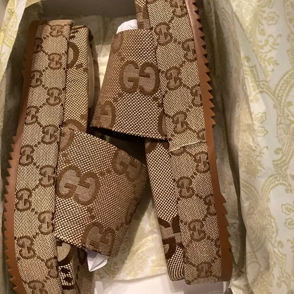 Gucci Brown Slide Sandals