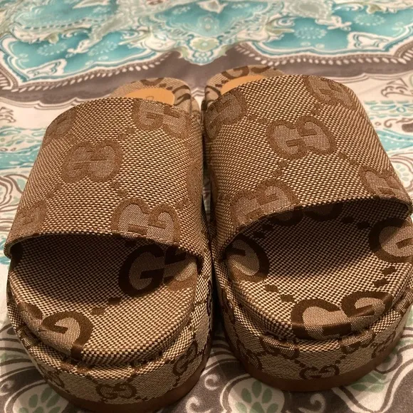Gucci Brown Slide Sandals