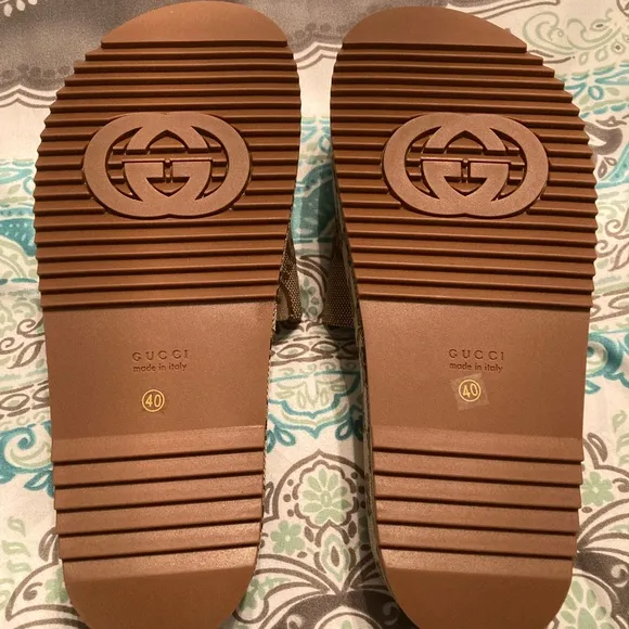 Gucci Brown Slide Sandals