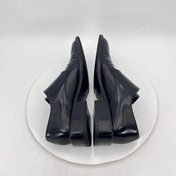 Gucci Double Monk Strap Women Size 8B Black Leather Plain Toe Buckle Dress Shoes