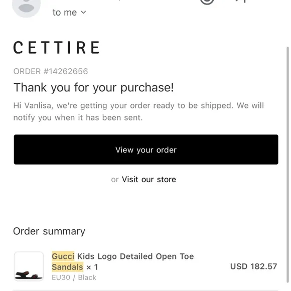 Gucci Kids Logo Detailed Open Toe- Worn 3 timesReceipt attached