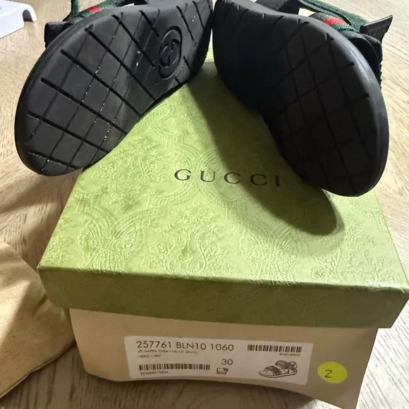 Gucci Kids Logo Detailed Open Toe- Worn 3 timesReceipt attached
