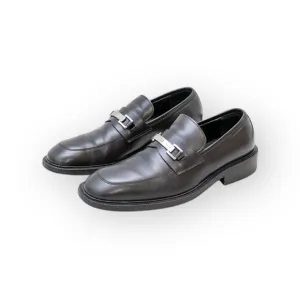 Gucci Loafers Men's Black Leather Horsebit Casual Slip On Shoes Size US 9.5 D