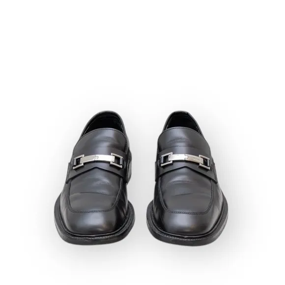 Gucci Loafers Men's Black Leather Horsebit Casual Slip On Shoes Size US 9.5 D