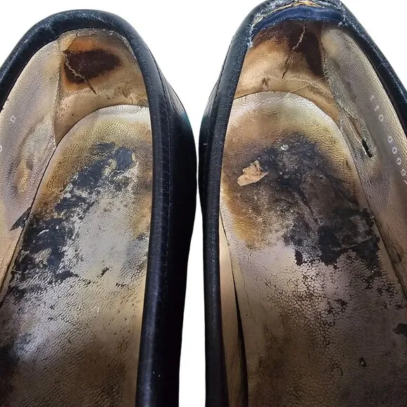 Gucci Men Black Leather Horsebit Loafers Size 9D Designer Quiet Luxury Old Money