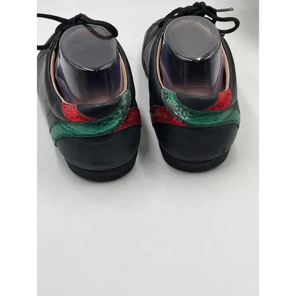 GUCCI Mens Black Bambi Marmont Leather Low Sneaker Trainers Shoes Sz m6.5/8w