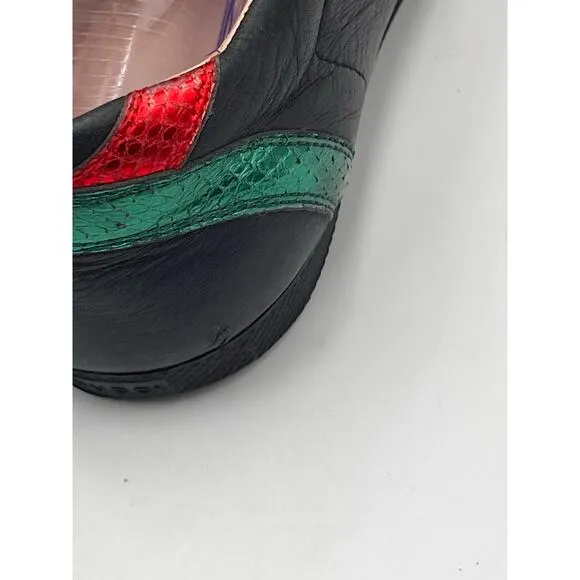 GUCCI Mens Black Bambi Marmont Leather Low Sneaker Trainers Shoes Sz m6.5/8w