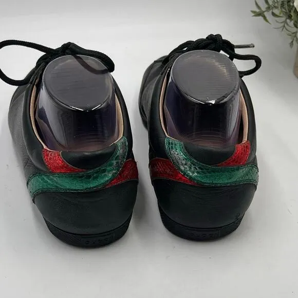 GUCCI Mens Black Bambi Marmont Leather Low Sneaker Trainers Shoes Sz m6.5/8w