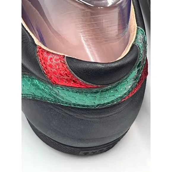 GUCCI Mens Black Bambi Marmont Leather Low Sneaker Trainers Shoes Sz m6.5/8w