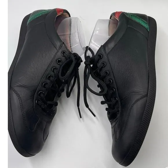 GUCCI Mens Black Bambi Marmont Leather Low Sneaker Trainers Shoes Sz m6.5/8w