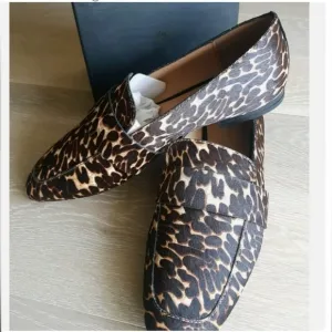 Halogen Lucy loafers shoes animal print calf hair women NEW Nordstrom