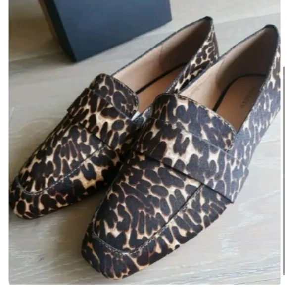 Halogen Lucy loafers shoes animal print calf hair women NEW Nordstrom