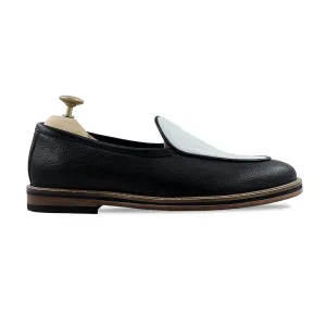 Handmade Custom Black Calf Leather Mens Loafers
