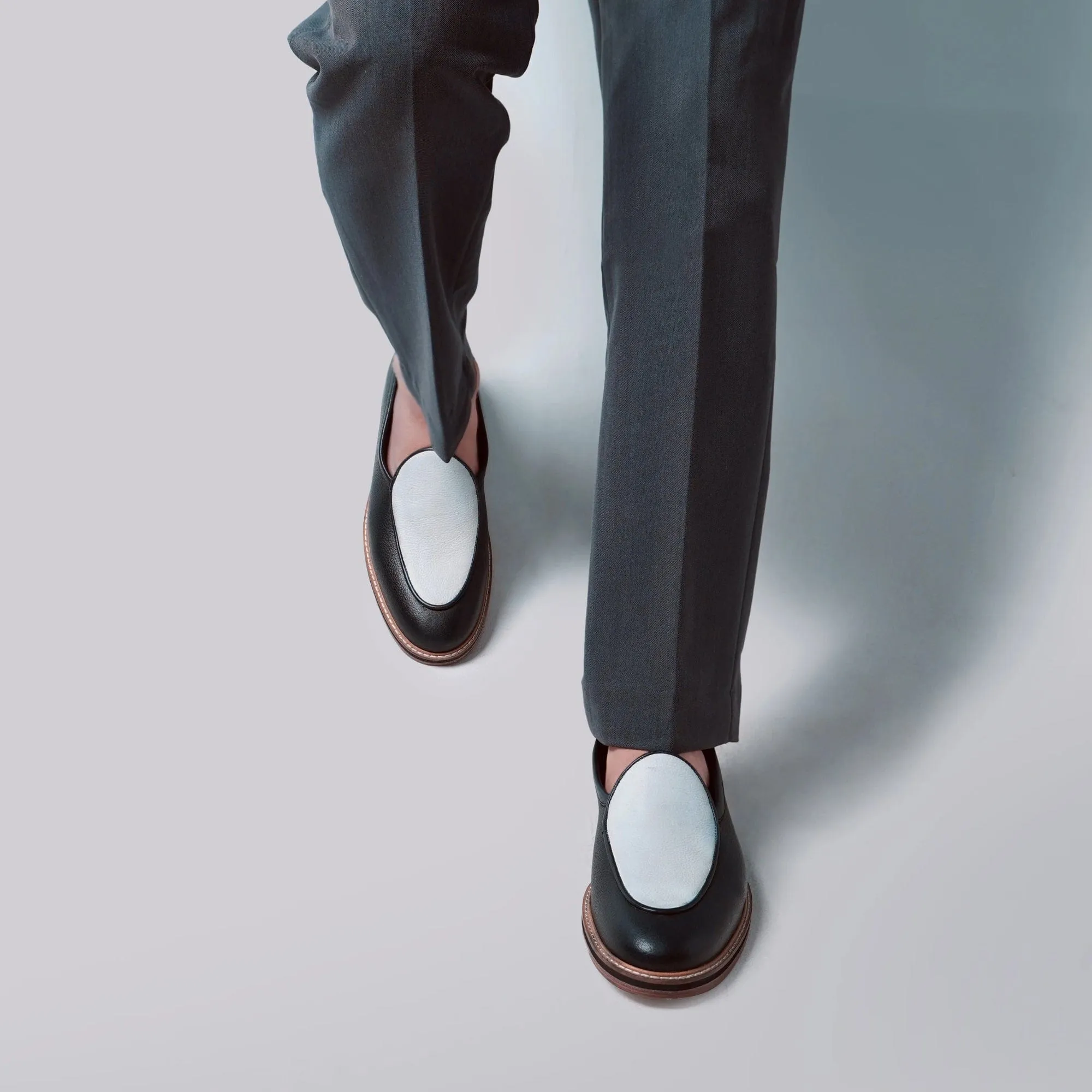 Handmade Custom Black Calf Leather Mens Loafers