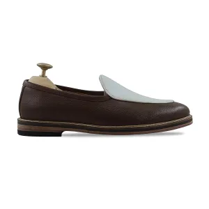 Handmade Custom Brown Calf Leather Mens Loafers