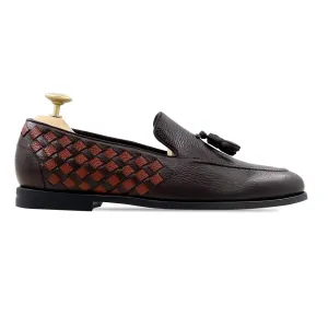 Handmade Custom Brown Leather Mens Loafers