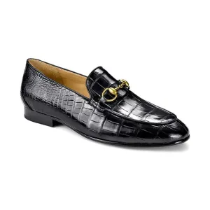 Handmade Custom Calf Leather Black Mens Loafers
