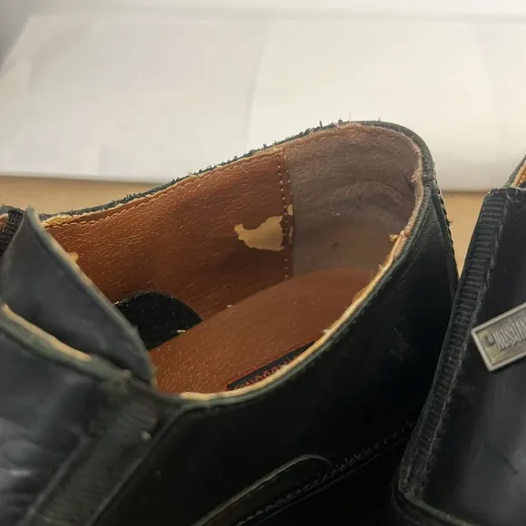 Harley-Davidson Vtg Y2K Women's Black Leather Shoes Chunky Heel sz 7