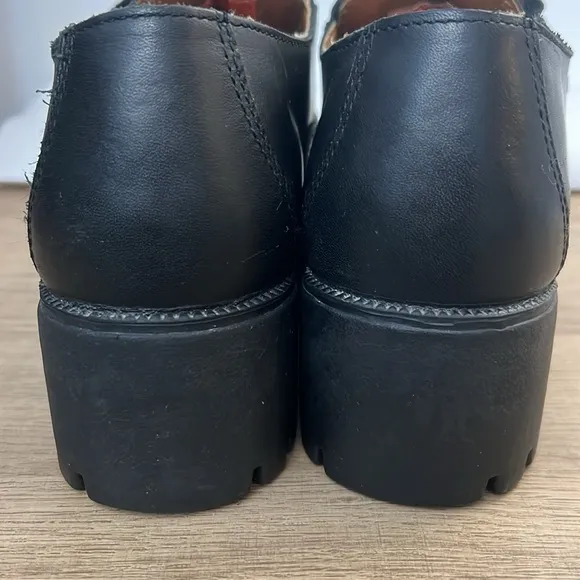 Harley-Davidson Vtg Y2K Women's Black Leather Shoes Chunky Heel sz 7