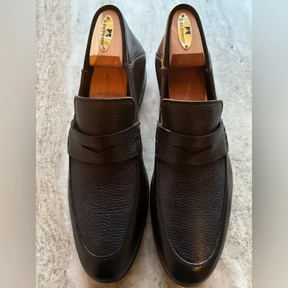 Harrys Of London Wilson II Black Deerskin Loafer  11.5 US Penny $750