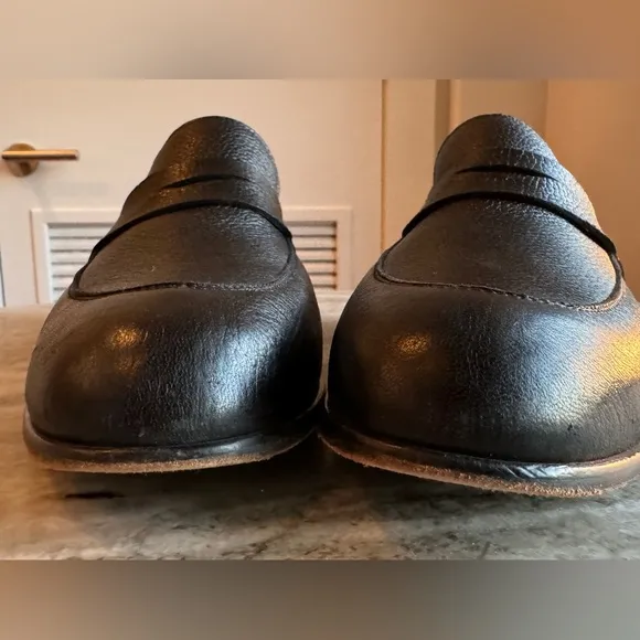 Harrys Of London Wilson II Black Deerskin Loafer  11.5 US Penny $750