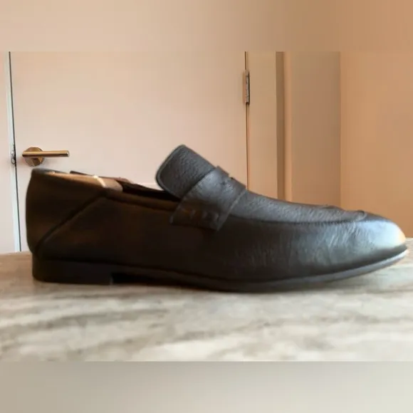 Harrys Of London Wilson II Black Deerskin Loafer  11.5 US Penny $750