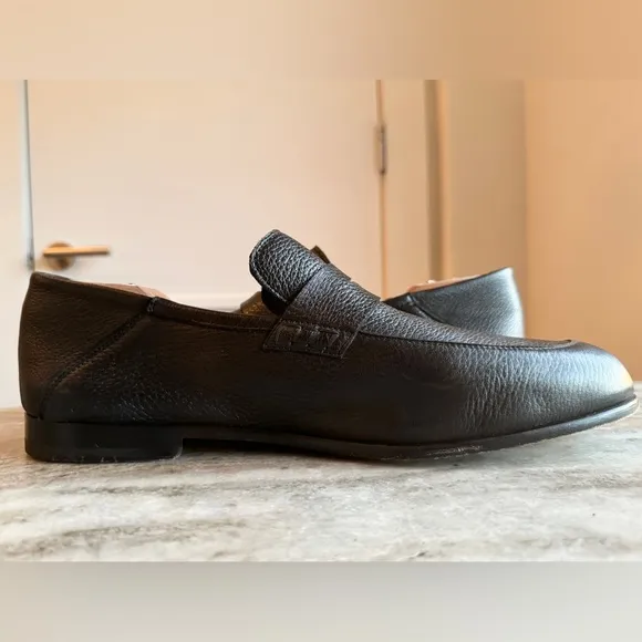 Harrys Of London Wilson II Black Deerskin Loafer  11.5 US Penny $750