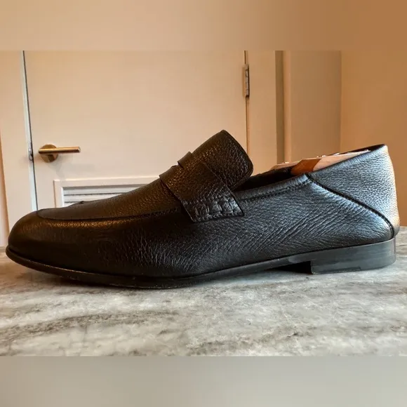 Harrys Of London Wilson II Black Deerskin Loafer  11.5 US Penny $750