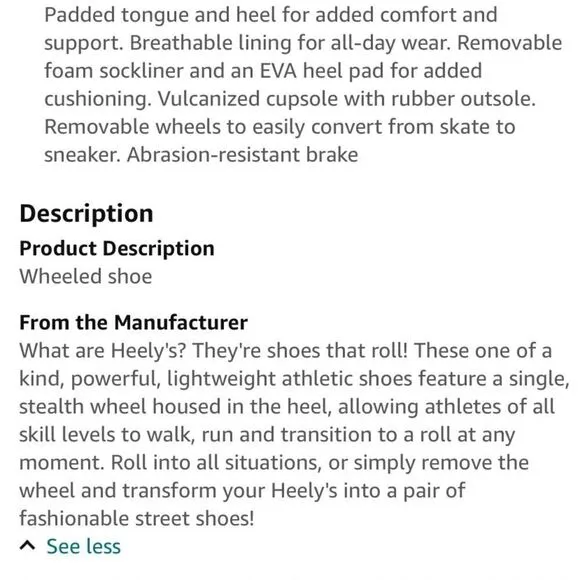 HEELYS Sneakers Pro 20 NEW Rainbow Wheeled Shoes Multicolor Pink Black Size 5