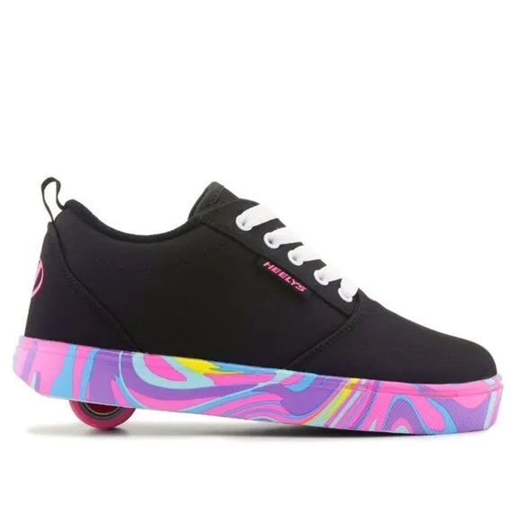 HEELYS Sneakers Pro 20 NEW Rainbow Wheeled Shoes Multicolor Pink Black Size 5
