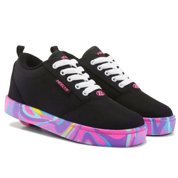 HEELYS Sneakers Pro 20 NEW Rainbow Wheeled Shoes Multicolor Pink Black Size 5
