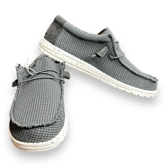 Hey Dude Wally Sport Mesh Men's Size 8 Casual Shoes Black/White New