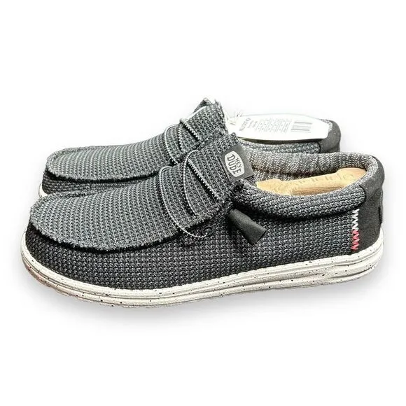 Hey Dude Wally Sport Mesh Men's Size 8 Casual Shoes Black/White New