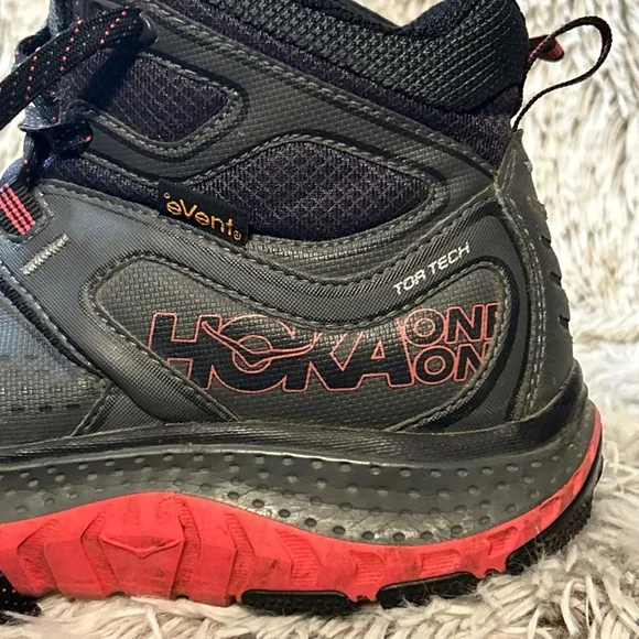Hoka One One Womens 9 Tor Tech Mid eVent Hiking Waterproof Boots Granolagirl