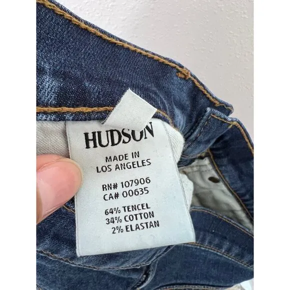 Hudson Jeans Mid Rise Straight Bootcut Dark Wash Stretch Denim Made in USA