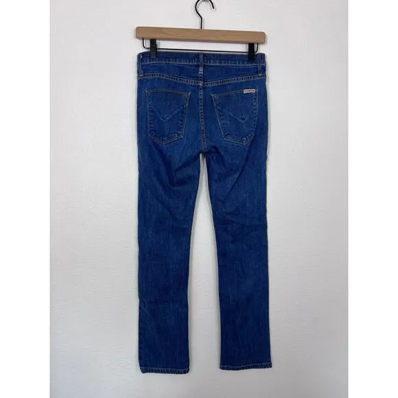 Hudson Jeans Mid Rise Straight Bootcut Dark Wash Stretch Denim Made in USA