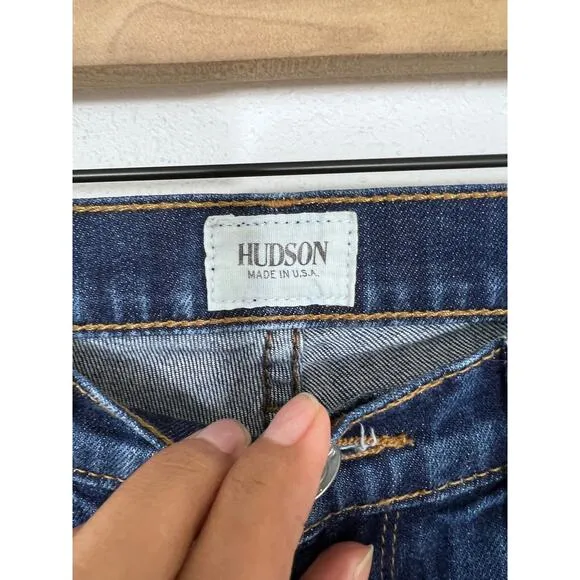Hudson Jeans Mid Rise Straight Bootcut Dark Wash Stretch Denim Made in USA