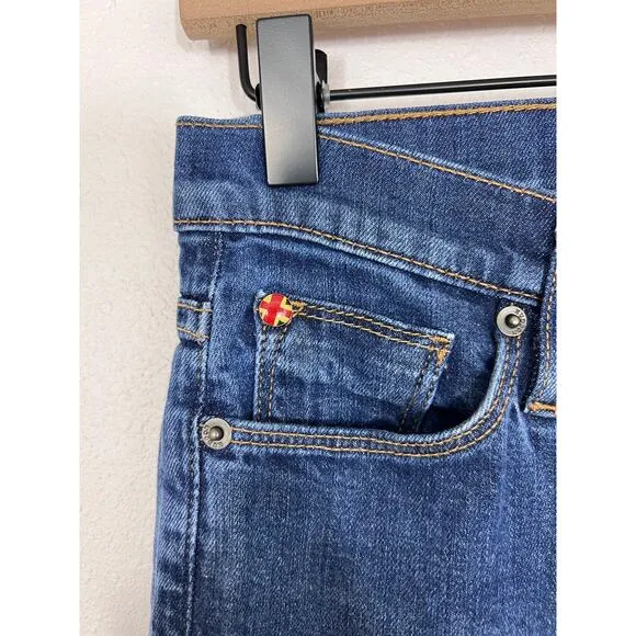 Hudson Jeans Mid Rise Straight Bootcut Dark Wash Stretch Denim Made in USA