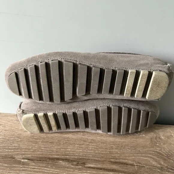 Hugo Boss Drimeto Gray Suede Driving Loafers Shoes Mens Size 10