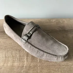 Hugo Boss Drimeto Gray Suede Driving Loafers Shoes Mens Size 10