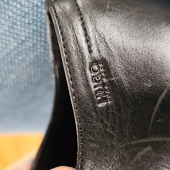 Hugo Boss leather derby lace-up dress shoe embossed logo vero cuoio size 8.5