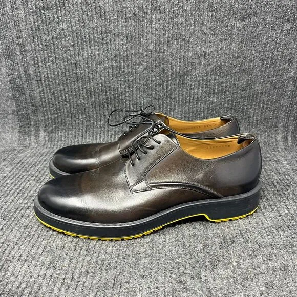 Hugo Boss Montreal Leather Derby Shoes Dark Grey Dress Shoes Mens Size 7 US