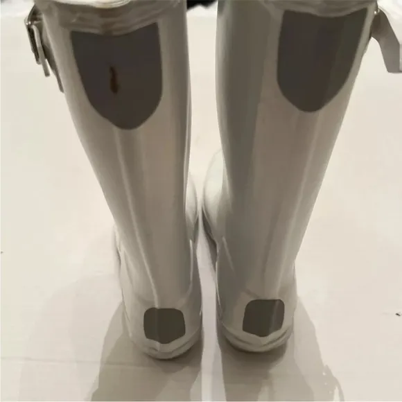 Hunter Kids Original Sz 2 Boy /Sz 3 Girl Tall Rain Boots White Pearlescent 💖