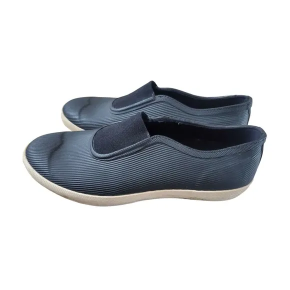 HUNTER Rubber Black Slip On Rain Shoes Loafers Black Men US 12 UK 11 Waterproof
