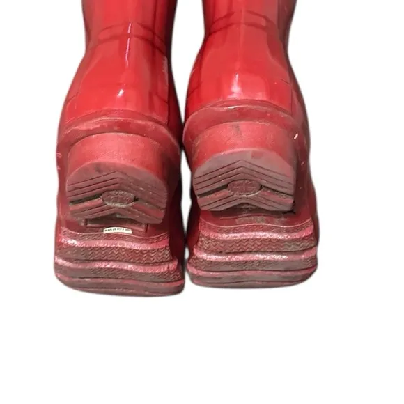Hunter Women's Red Rain Boots coastal grandma preppy colorful prairie farmhand